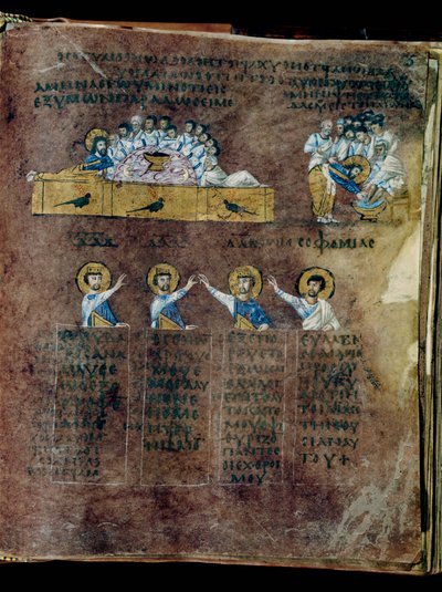 Den purpurfärgade Codex Rossanensis, 600-talet (handskrift) av Unknown artist