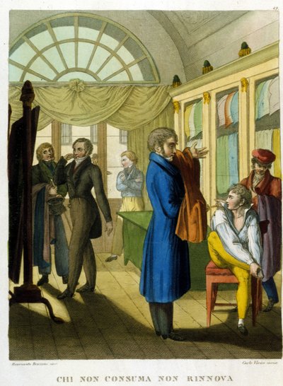 Ordspråket: "" Den som inte konsumerar, förnyar sig inte"" Illustration från en samling ordspråk från 1700-talet av Unknown artist