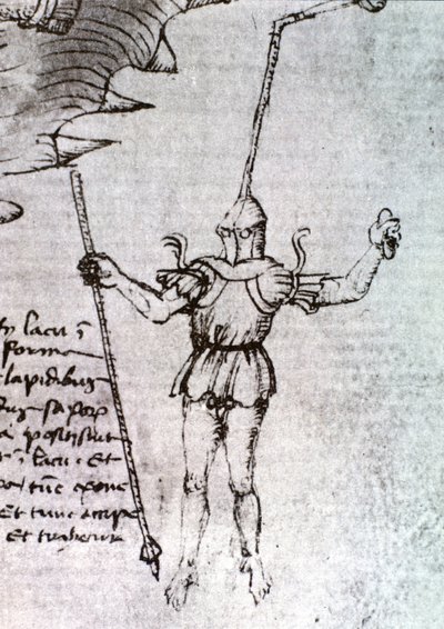 Scaphandleren föreställd av Mariano di Lacopo, sa Il Taccola på 1400-talet. av Unknown artist