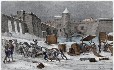 Sätet för Metz av Charles V 1552 i "" Les sieges celebres"" gravyr av Gilbert. av Unknown artist