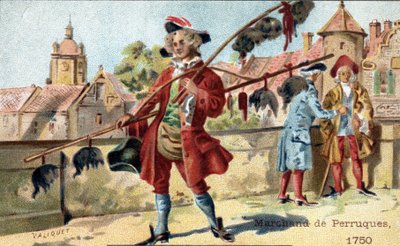 Handeln med peruker 1750. av Unknown artist