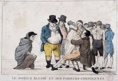 Den sårade boxaren och hans brottade bättre - 1800-talet, Carnavalet. av Unknown artist