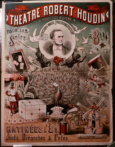 Teater Robert Houdin affisch, ca 1860-75 (affisch) av Unknown artist