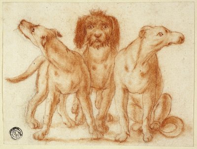 Tre hundar av Unknown artist