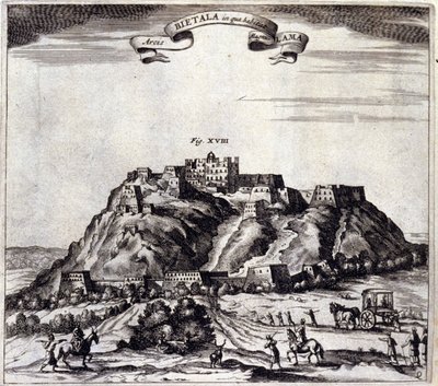 Tibet. Utsikt över Pothala, palatset eller Dalai Lama i Lhasa. "De China Monumenta" av Athanasius Kircher (1601 - 1680), jesuit, orientalist och tysk forskare, Amsterdam 1667. av Unknown artist