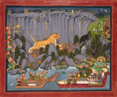Tigerjakt av Ram Singh II av Unknown artist