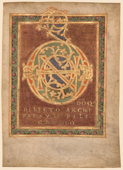Titelsidan för Abbot Bernos "Tonarius:" Initial Domino av Unknown artist