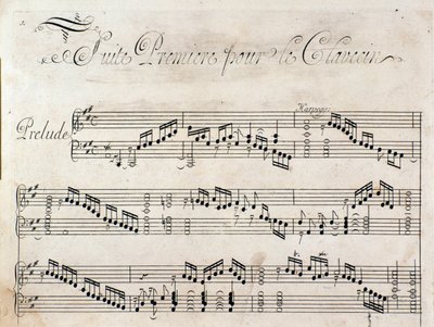 Titelsida för partitur till svit med instrumentala stycken av GF Handel av Unknown artist