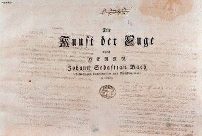 Titelsidan för musikmusiken till The Art of the Fugue, av Johann Sebastian Bach av Unknown artist