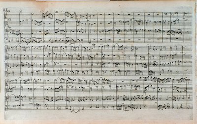 Titelsida för musikmusiken till The Art of the Fugue, den sista och ofullständiga fuga, av Johann Sebastian Bach av Unknown artist