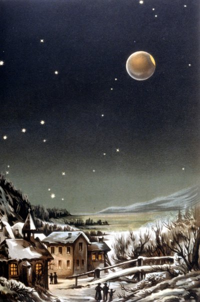 Total månförmörkelse. 1800-talsillustration av Unknown artist