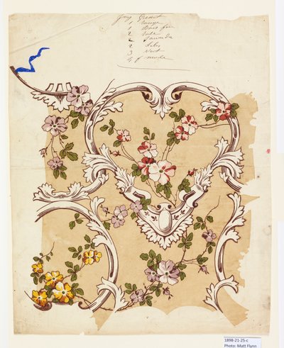 Provbevis för en blommig chintz av Unknown artist