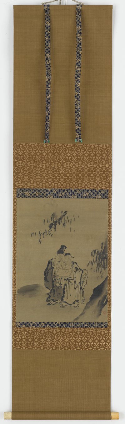 Två kinesiska vismän som står under ett träd av Unknown artist
