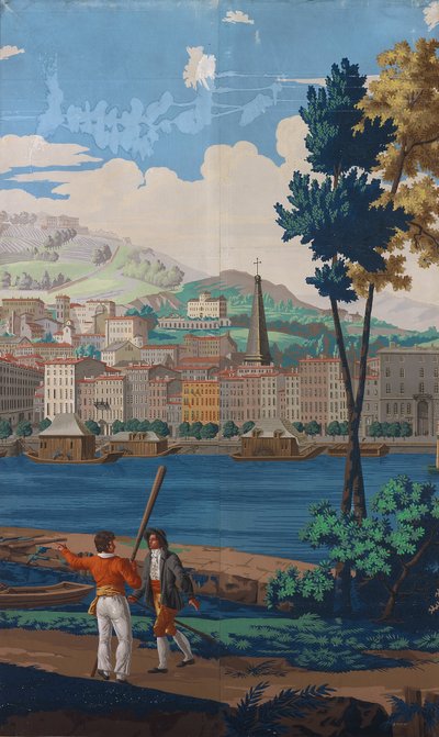 Två sammanfogade paneler: Synpunkter från Lyon av Unknown artist