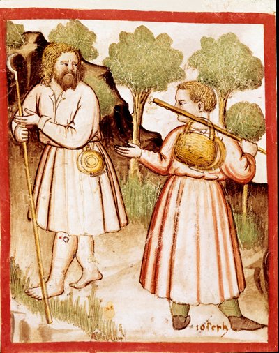 Två miniatyrherdar från codex 212 (eller padovano codex eller Bible of Padua) 1390-1400 Rovigo, Accademia dei Concordi av Unknown artist