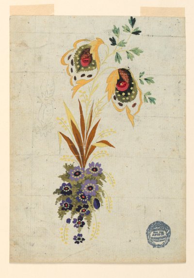 Oavslutad design för en väst av Unknown artist