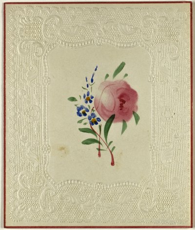 Valentin utan titel (stora rosa och små blå blommor) av Unknown artist