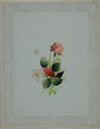 Valentin utan titel (rosa och vita blommor) av Unknown artist
