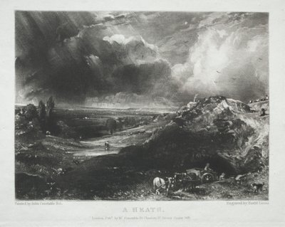 Olika ämnen av landskap, karakteristiska för engelska landskap från bilder målade av John Constable, R.A.: A Heath av Unknown artist