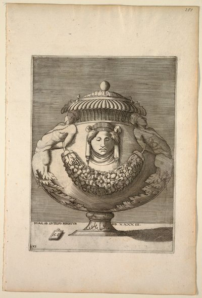Vas dekorerad med figurer, Rinceaux och festoner, 1543 av Unknown artist