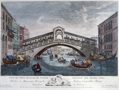 Venedig, utsikt över Rialtobron - Optik av Unknown artist