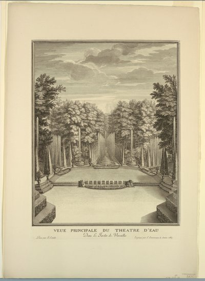 Versailles, trädgårdar, vattenteater av Unknown artist