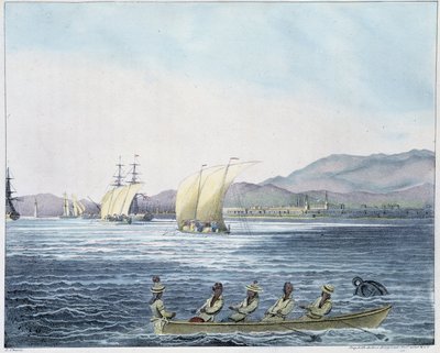 Utsikt över Mamille City, Filippinernas ö. av Unknown artist