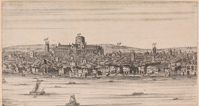 Vy över gamla St. Pauls över floden av Unknown artist