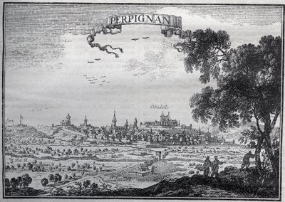 Utsikt över Perpignan på 1600-talet - Utsikt över Perpignan på 1600-talet - av Unknown artist