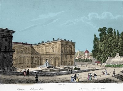 Utsikt över Pitti Palace i Florens. 1800-talet av Unknown artist