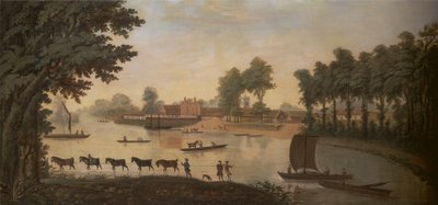 Utsikt över Shepperton vid Themsen av Unknown artist