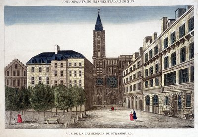 Utsikt över Strasbourgs katedral på 1700-talet. av Unknown artist
