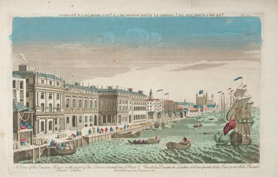 Vy över Custom House och Douana i London av Unknown artist