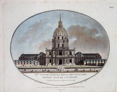 Vy över Hotel Royal des Invalides - gravyr av Unknown artist