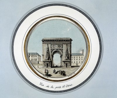 Vy över St Denis dörr - gravyr av Unknown artist