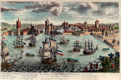 Utsikt över staden och hamnen i La Rochelle, Frankrike (Charente Maritime av Unknown artist