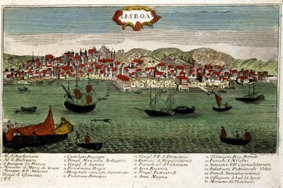 Utsikt över staden Lissabon i Portugal i slutet av 1700-talet av Unknown artist