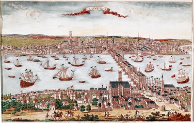 Utsikt över staden London och Themsen (gravyr av Unknown artist