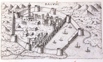 Utsikt över staden Ragusa på 1500-talet. av Unknown artist