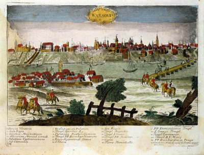 Utsikt över staden Warszawa i Polen. Slutet av 1700-talet av Unknown artist