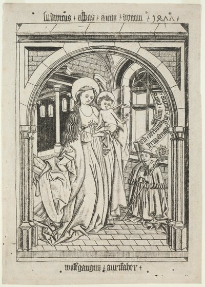 Jungfru och barn, abbot Ludwig knästående av Unknown artist