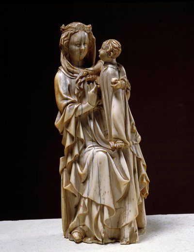Virgin and Child Elfenbensskulptur från 1300-talet. av Unknown artist