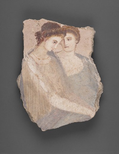 Väggfragment med två kvinnor av Unknown artist