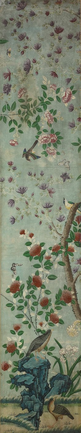 Väggpanel: Fåglar och blommor av Unknown artist