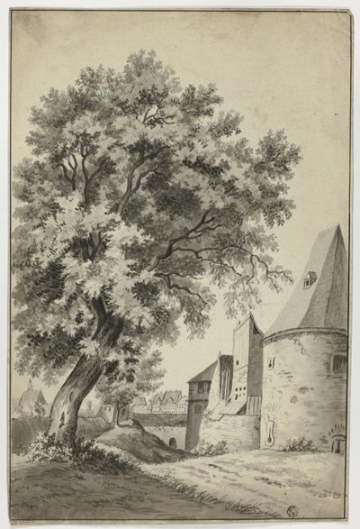 Walled Village och Tall Tree av Unknown artist