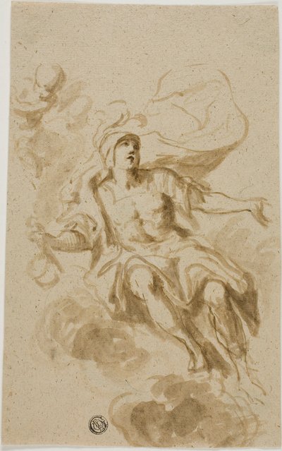Krigare som sitter på moln av Unknown artist