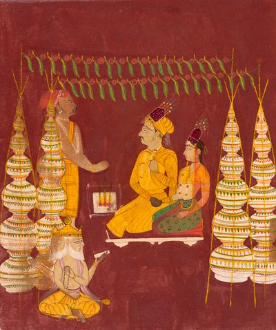Bröllopsceremoni med Brahma närvarande av Unknown artist