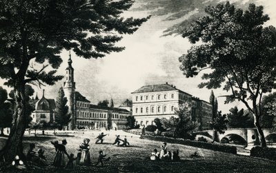 Weimar City Castle, gravyr, Tyskland av Unknown artist