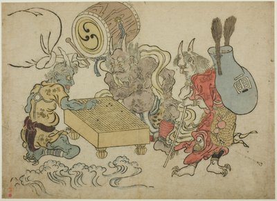 Vind och åska Gud spelar Go av Unknown artist