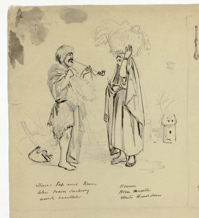 Kvinna och tiggare av Unknown artist